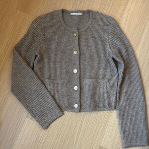 Abercrombie & Fitch Brown Ribbed Cardigan Sweater